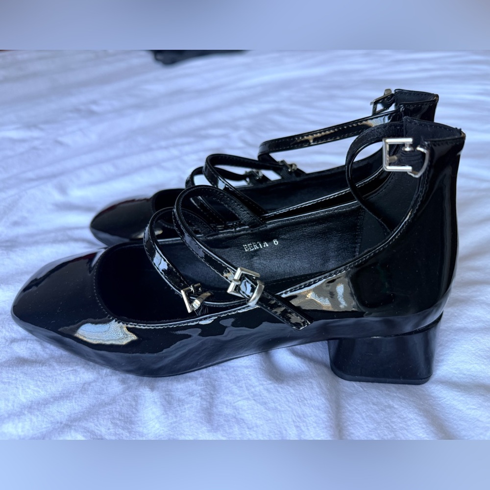 Princess Polly Berta Heels Black Patent